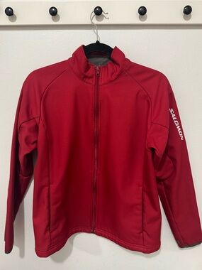 Salomon Crimson Red Zip-Up Training Jacket